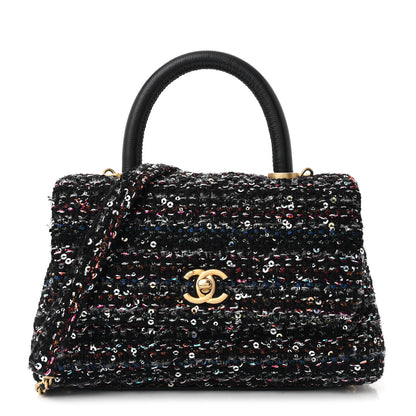 Chanel Tweed Sequin Mini Coco Handle Flap Black 1 of 11