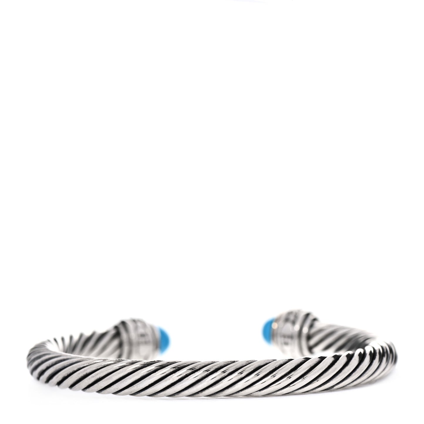 Sterling Silver Diamond Turquoise 7mm Cable Classics Bracelet