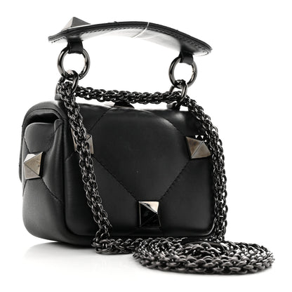 Valentino Garavani Nappa Monochrome Mini Roman Stud The Shoulder Bag Black 3 of 9