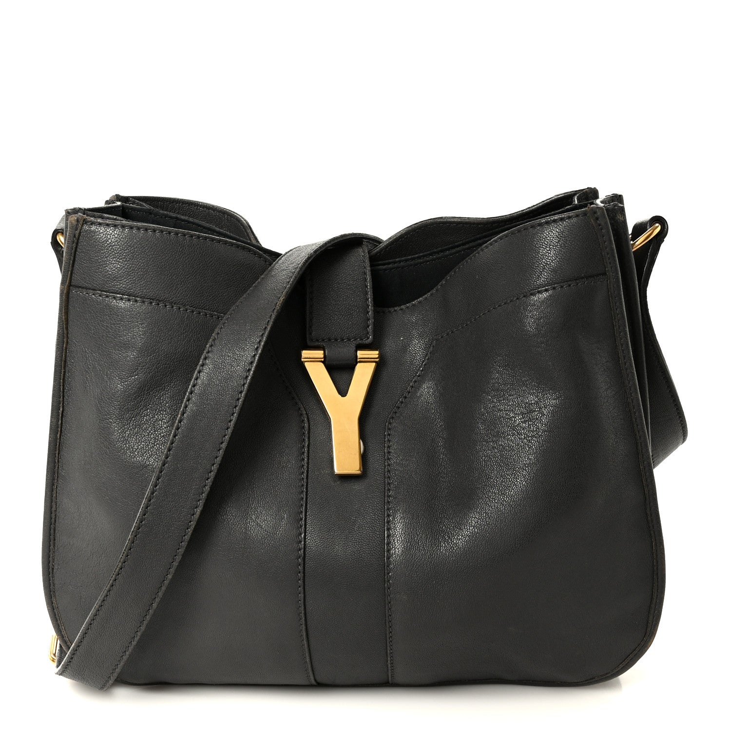 Saint Laurent Sheepskin Medium Chyc Shoulder Bag Grey 1 of 14