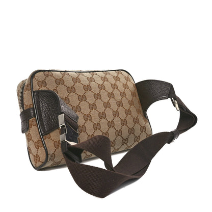 Gucci Monogram Dollar Calfskin Belt Bag Beige Ebony Testa di Moro Marrone Scuro 3 of 12