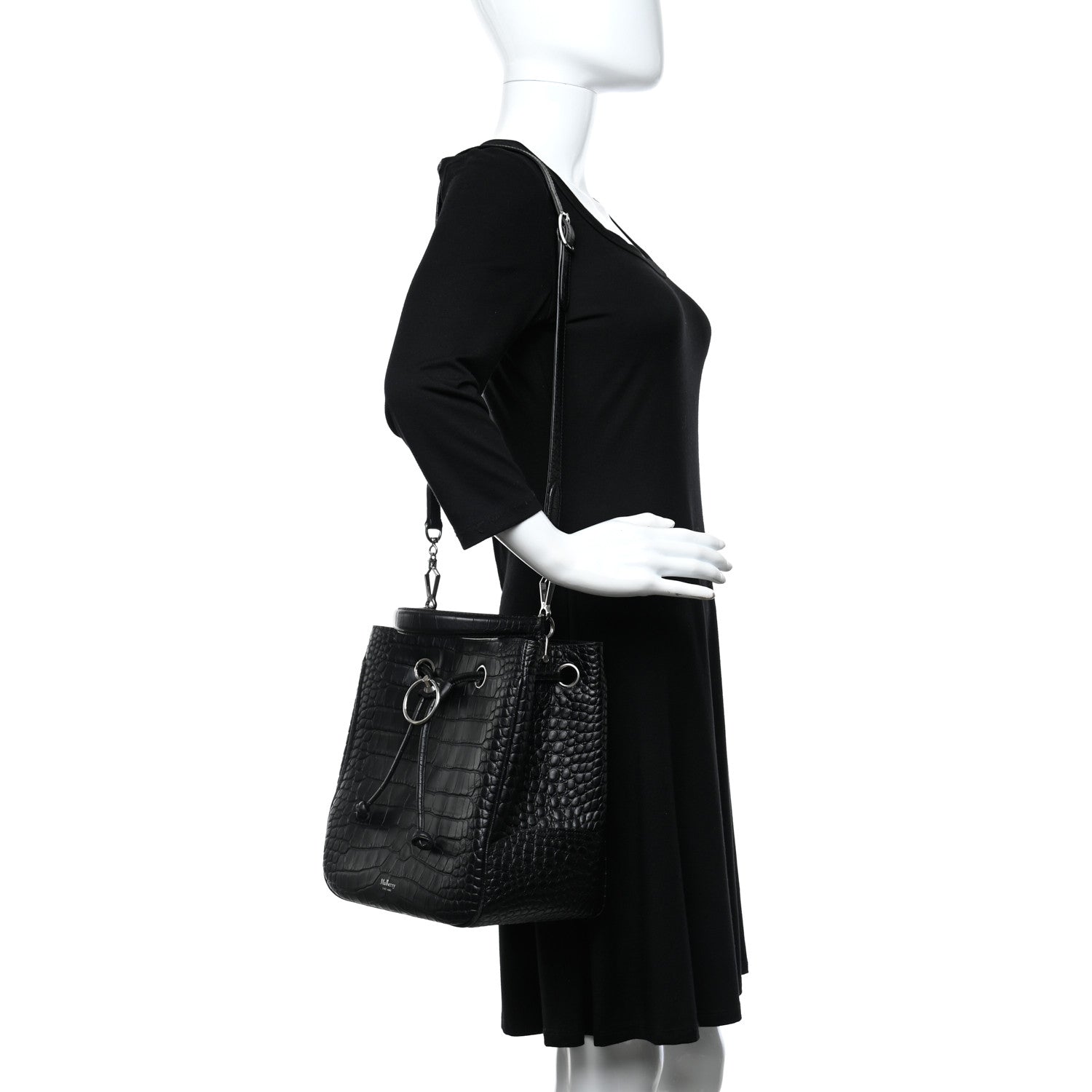 Mulberry Crocodile Embossed Hampstead Black 2 of 8
