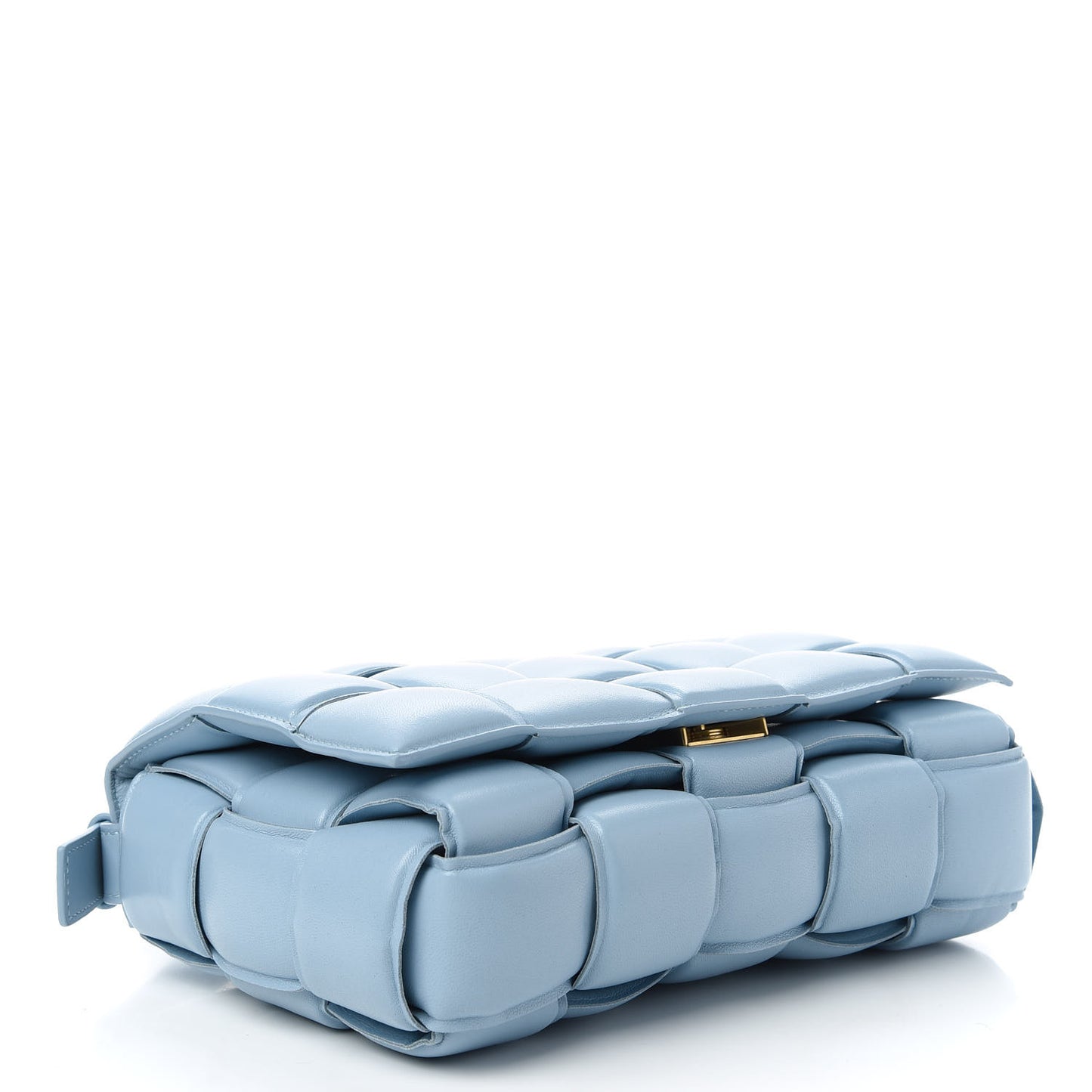 Nappa Maxi Intreccio Padded Cassette Crossbody Bag Ice