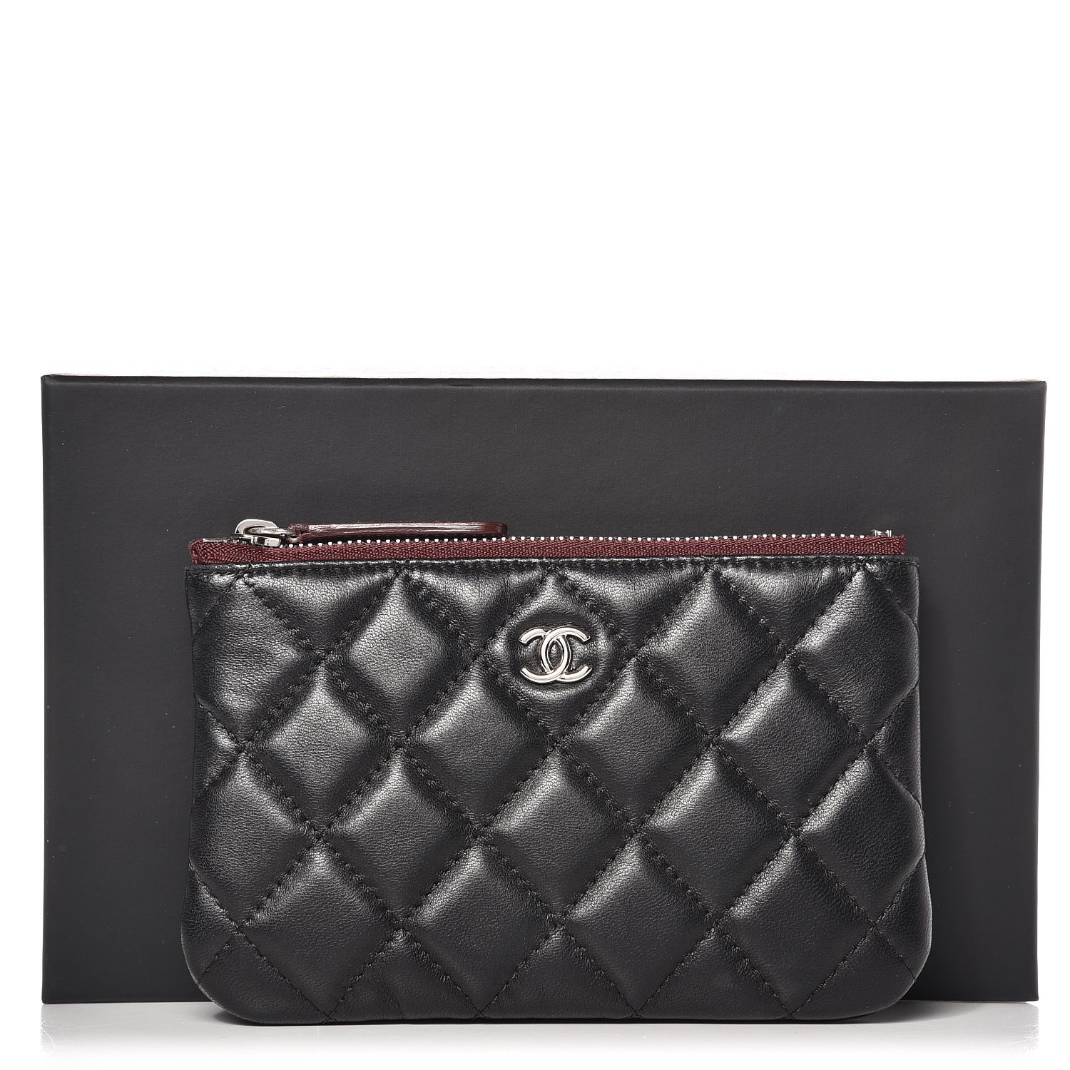 Chanel Lambskin Quilted Small Cosmetic Case Black 8 of 8