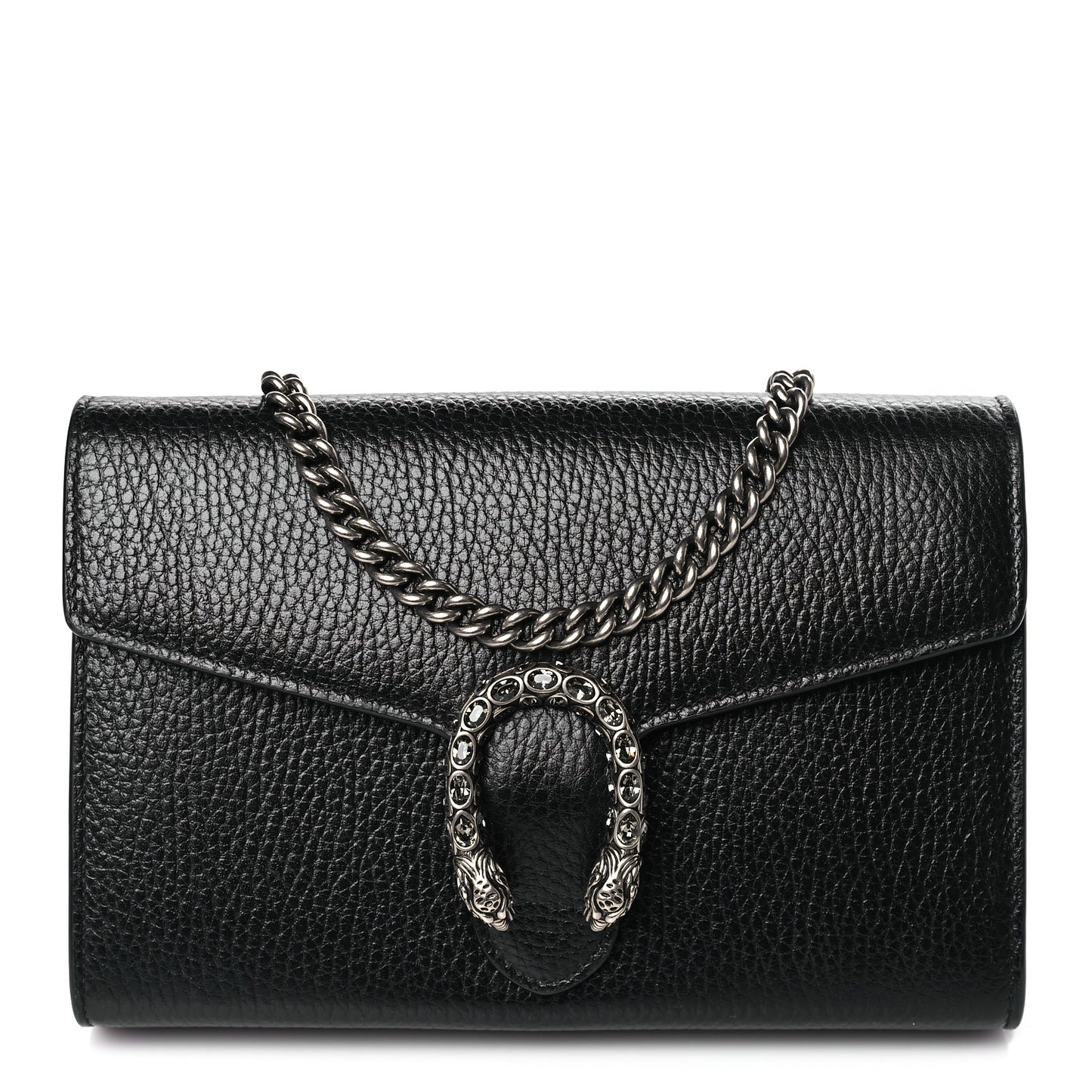 Calfskin Mini Dionysus Chain Wallet Black