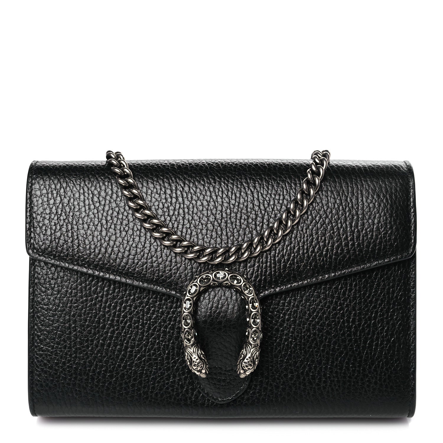Gucci Calfskin Mini Dionysus Chain Wallet Black 1 of 8