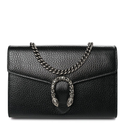 Gucci Calfskin Mini Dionysus Chain Wallet Black 1 of 8