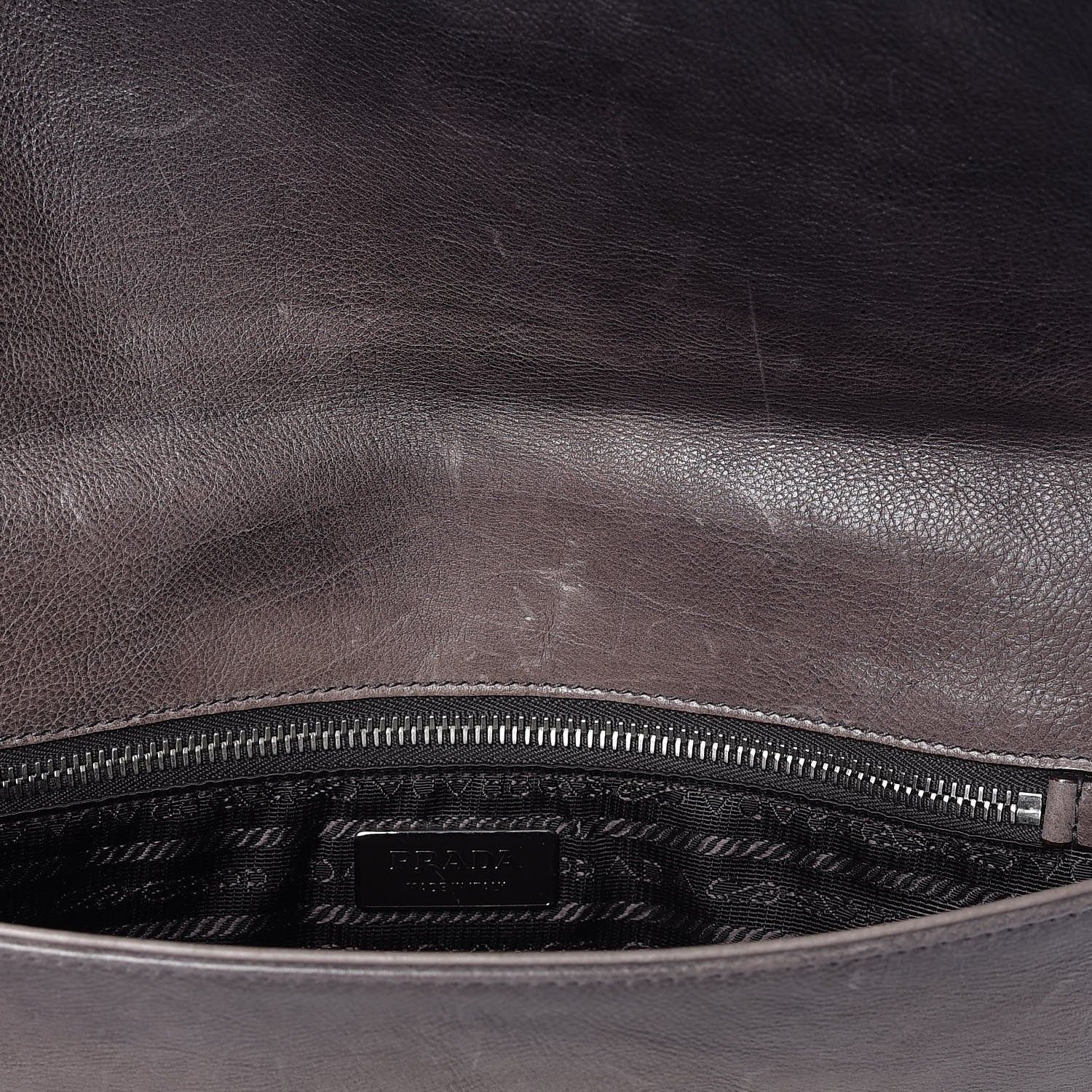 Prada Glace Calfskin Fold Over Clutch Ombre Ardesia Fumo 8 of 17
