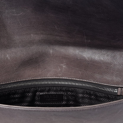 Prada Glace Calfskin Fold Over Clutch Ombre Ardesia Fumo 8 of 17