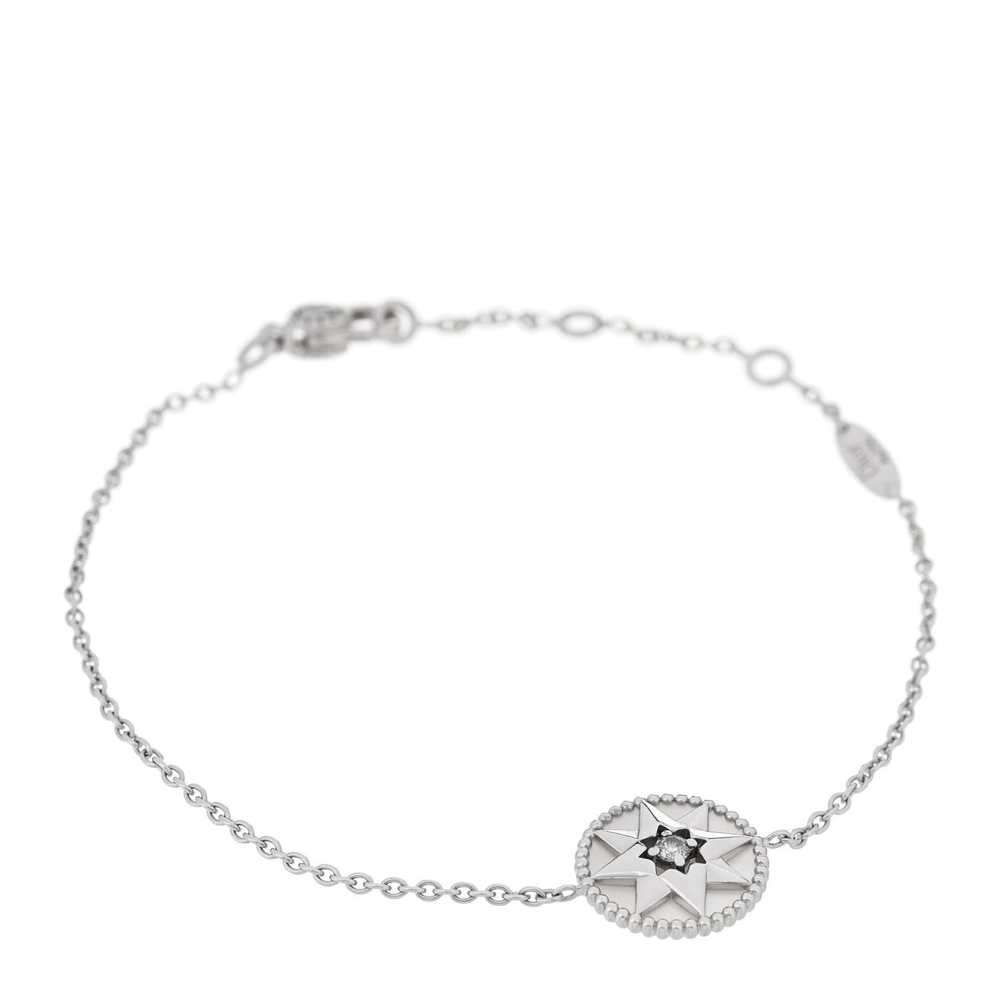18K White Gold Diamond Mother of Pearl Rose Des Vents Bracelet