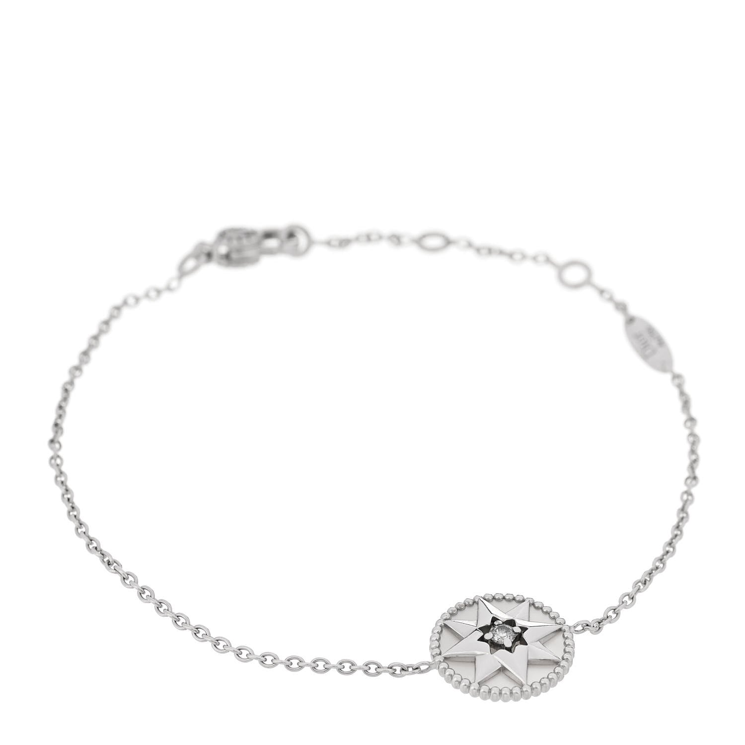 Christian Dior 18K White Gold Diamond Mother of Pearl Rose Des Vents Bracelet 1 of 4