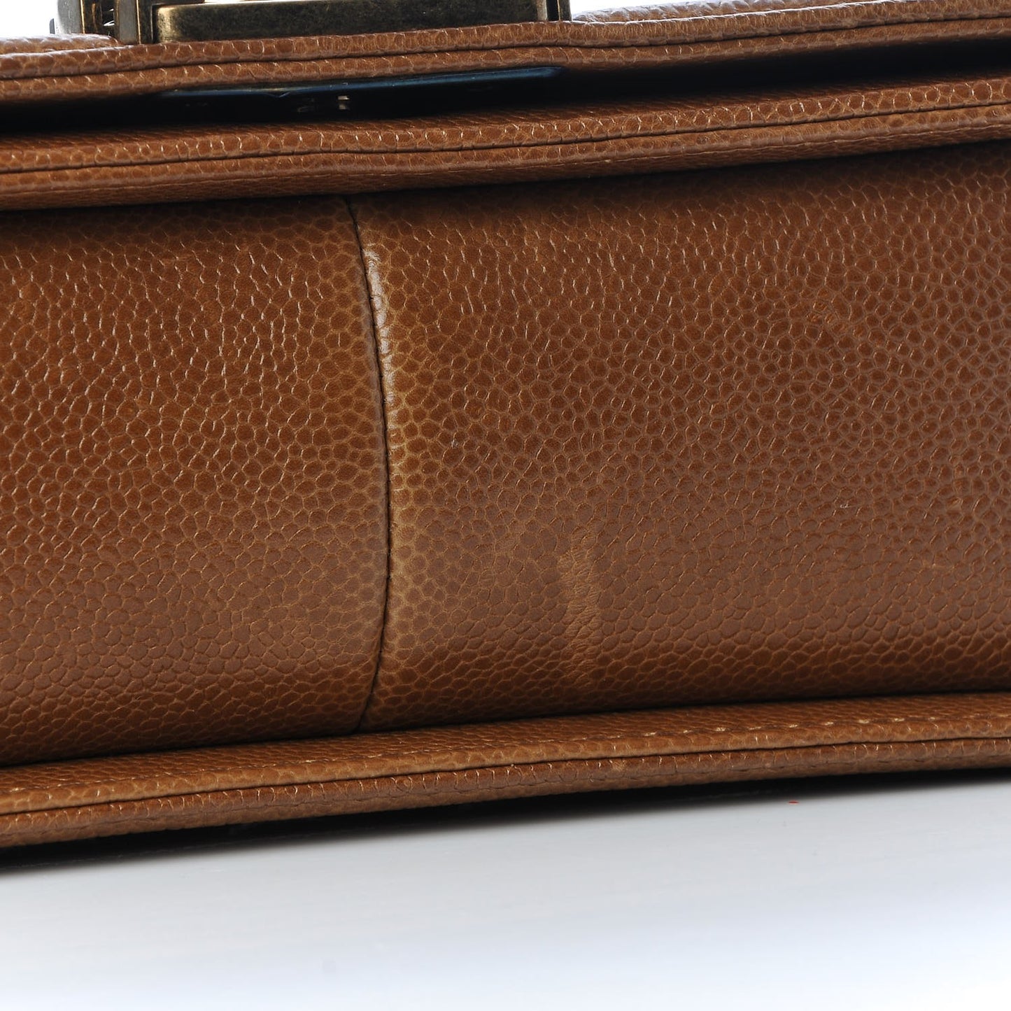 Caviar Quilted Medium Boy Flap Light Brown