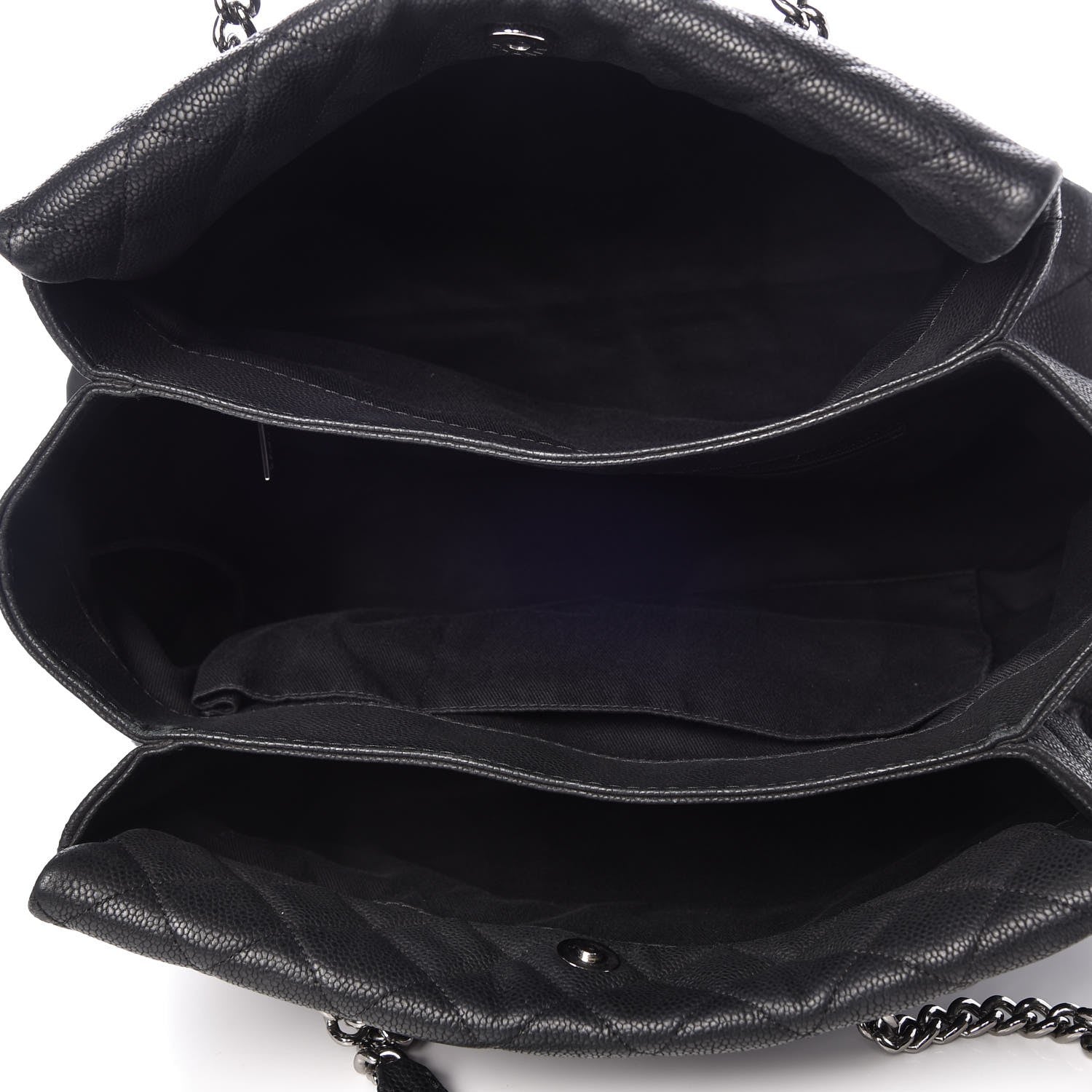 Chanel Iridescent Caviar Quilted Lady Pearly Tote Black 5 of 9