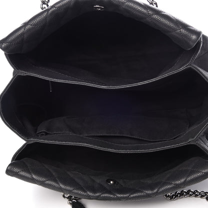 Chanel Iridescent Caviar Quilted Lady Pearly Tote Black 5 of 9