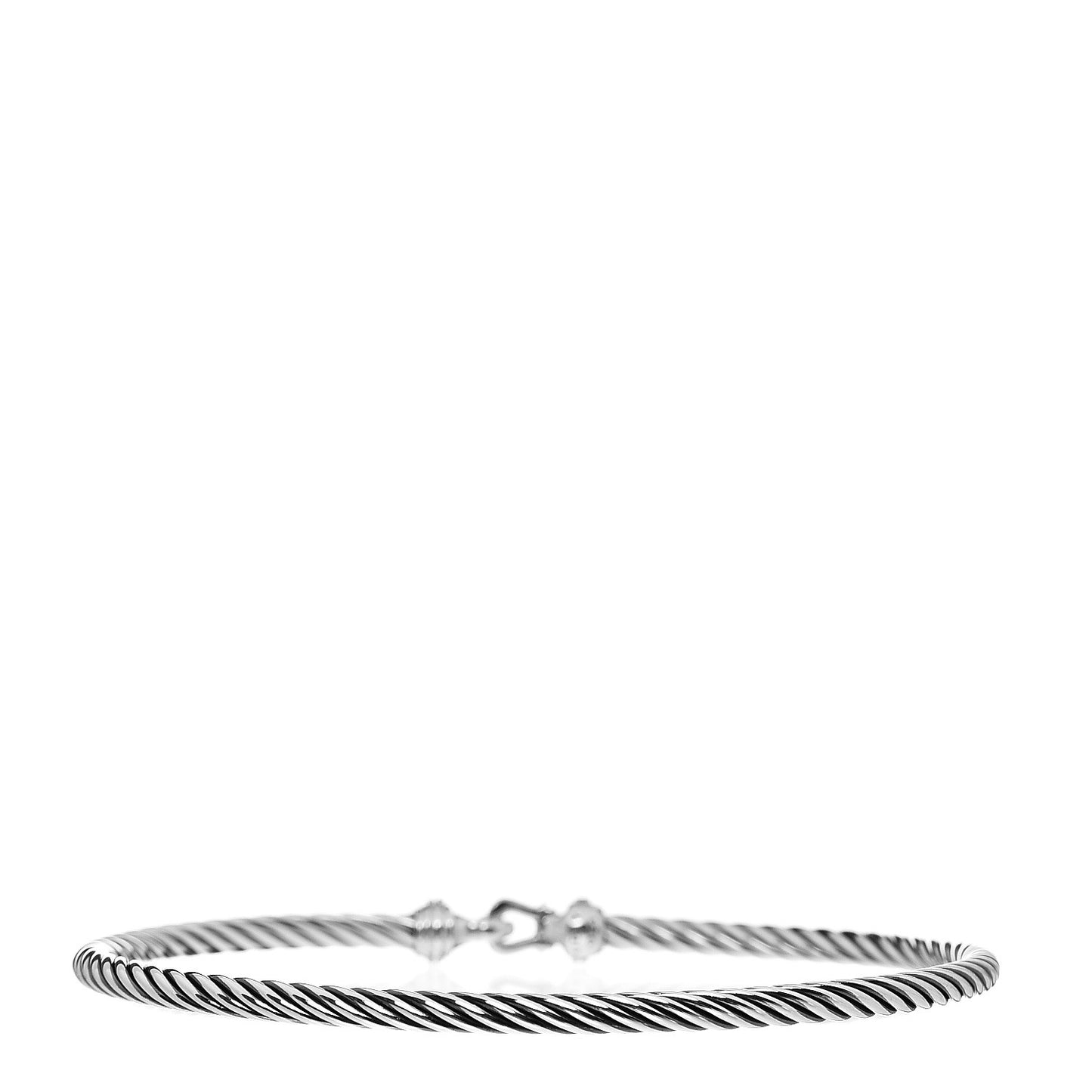 Sterling Silver Diamond 3mm Cable Buckle Bracelet