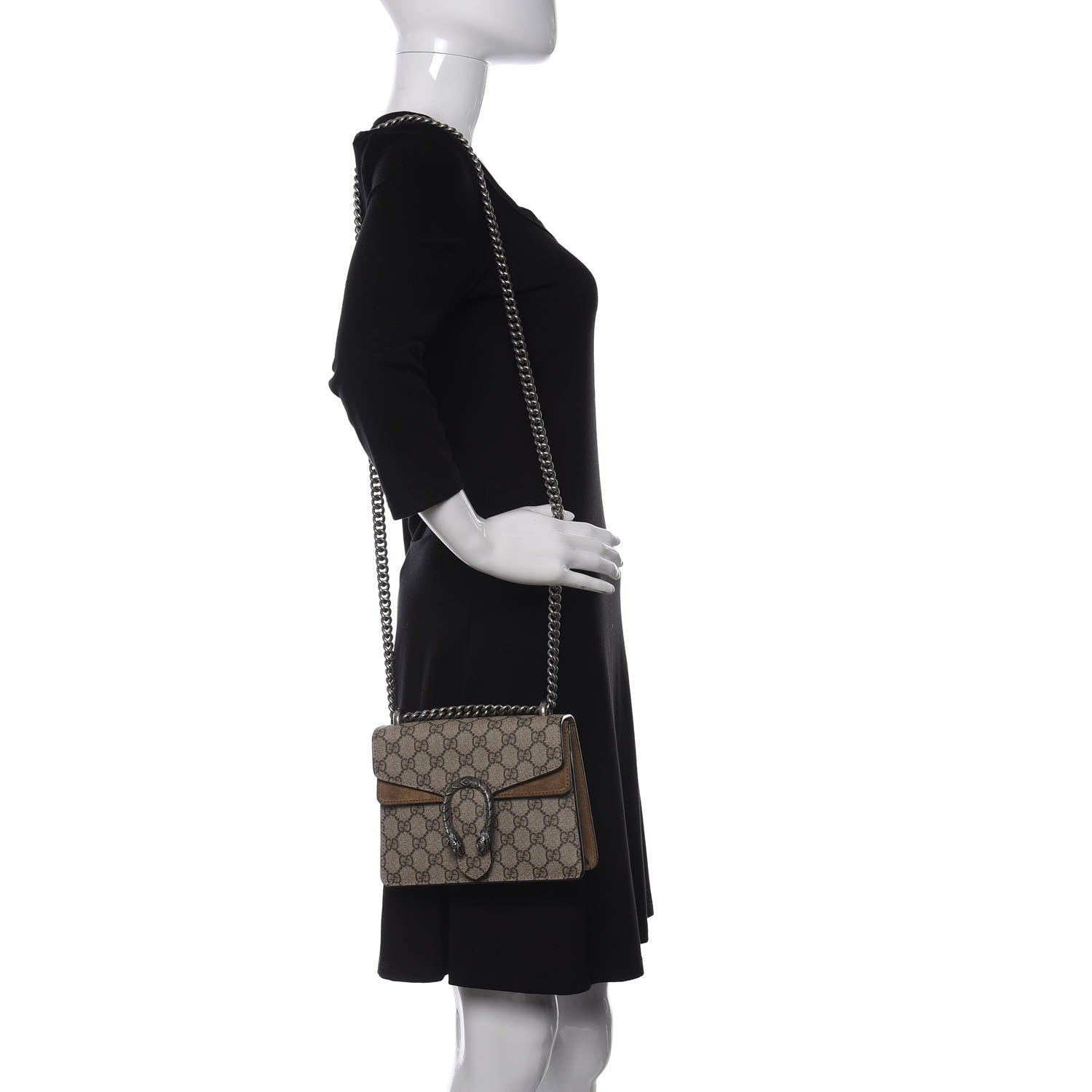Gucci GG Supreme Monogram Mini Dionysus Shoulder Bag Taupe 2 of 9