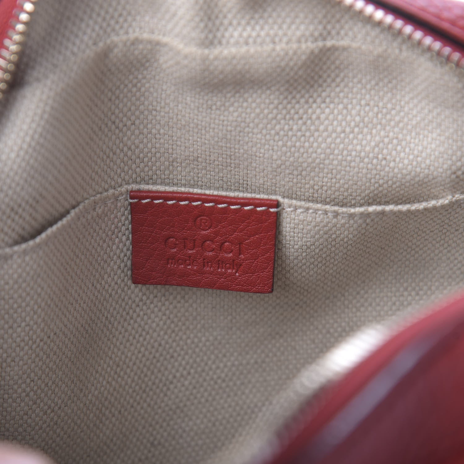 Gucci Pebbled Calfskin Small Soho Disco Bag Tabasco Red 8 of 10