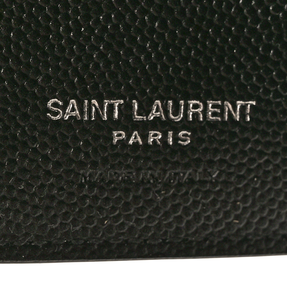 Saint Laurent Grain De Poudre Matelasse Chevron Monogram Compact Tri Fold Wallet Black 6 of 8