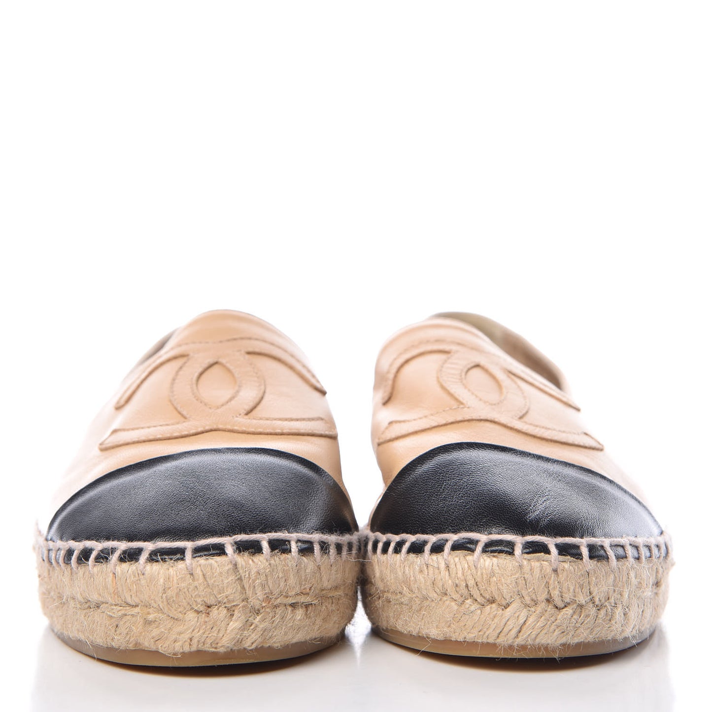 Lambskin CC Espadrilles 35 Beige Black