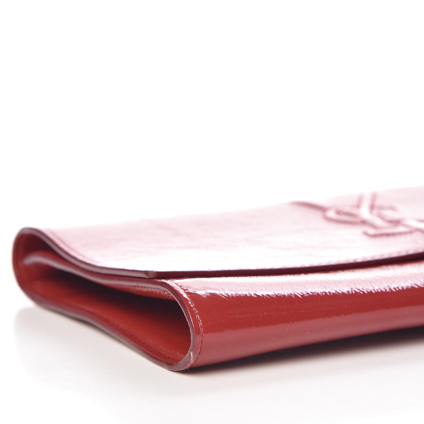 Textured Patent Monogram Large Belle De Jour Clutch Red