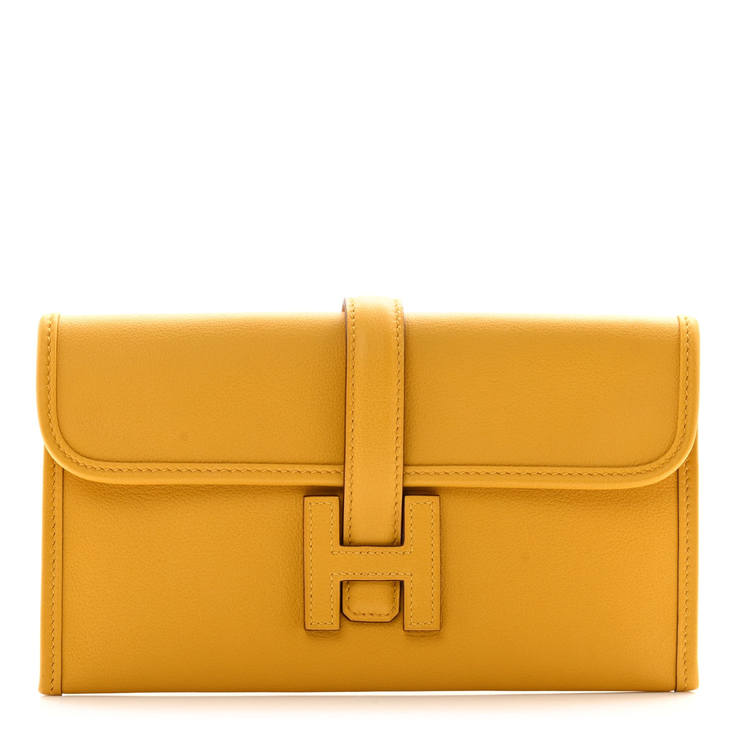 Hermes Swift Verso Jige Duo Clutch Jaune Ambre Celeste 1 of 8