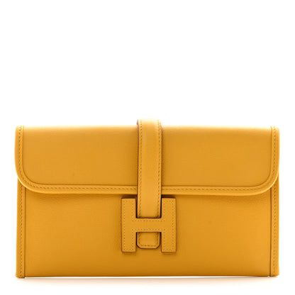 Hermes Swift Verso Jige Duo Clutch Jaune Ambre Celeste 1 of 8
