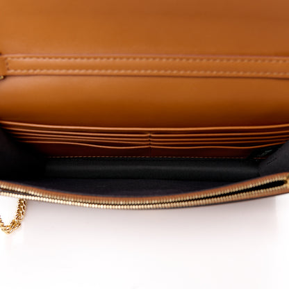 Fendi Vitello King Tamponato Logo Embossed Medium Wallet On Chain Cuoio 5 of 11