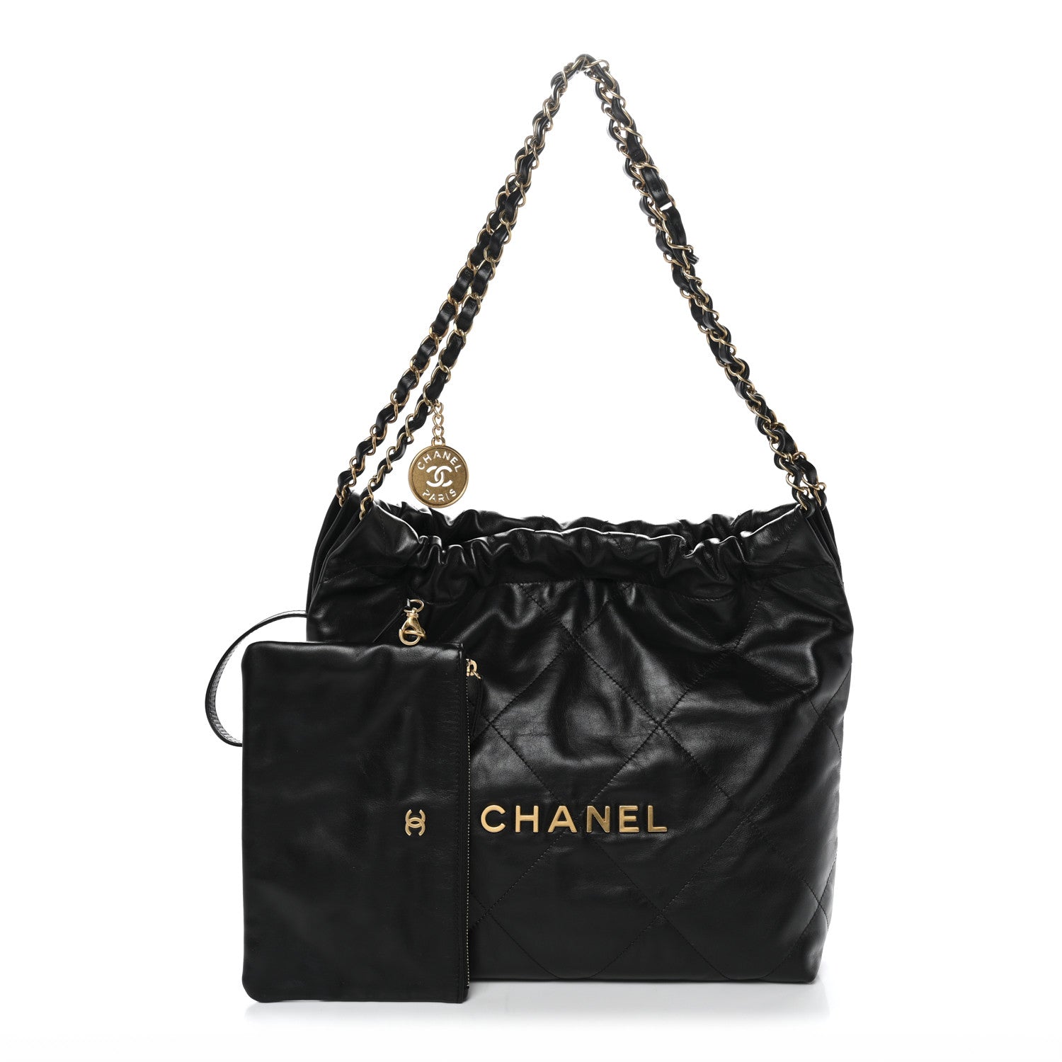 Chanel Shiny Calfskin Quilted Small Chanel 22 Black 3 of 12