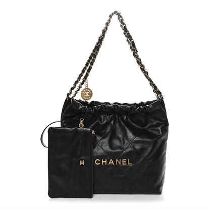 Chanel Shiny Calfskin Quilted Small Chanel 22 Black 3 of 12