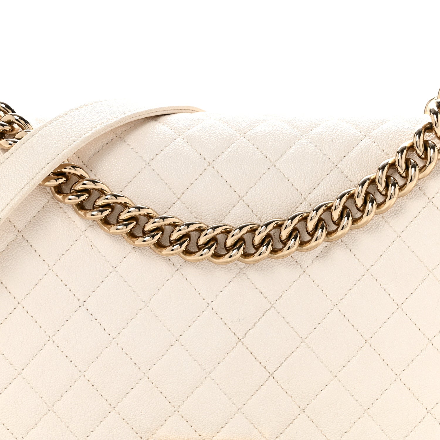 Chanel Caviar Quilted New Medium Boy Flap White 8 of 14