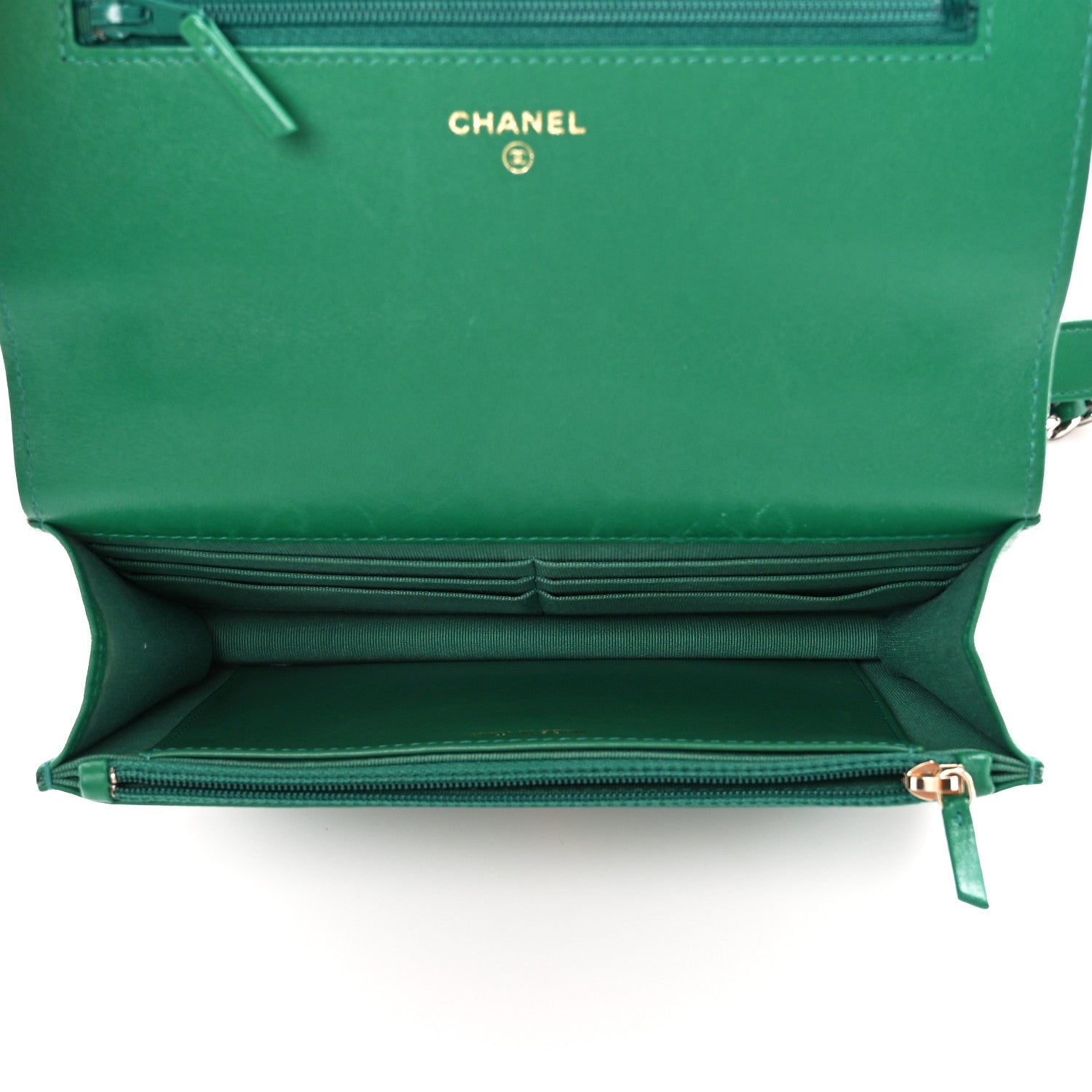 Chanel Lambskin Quilted Chanel 19 Wallet On Chain WOC Green 5 of 12