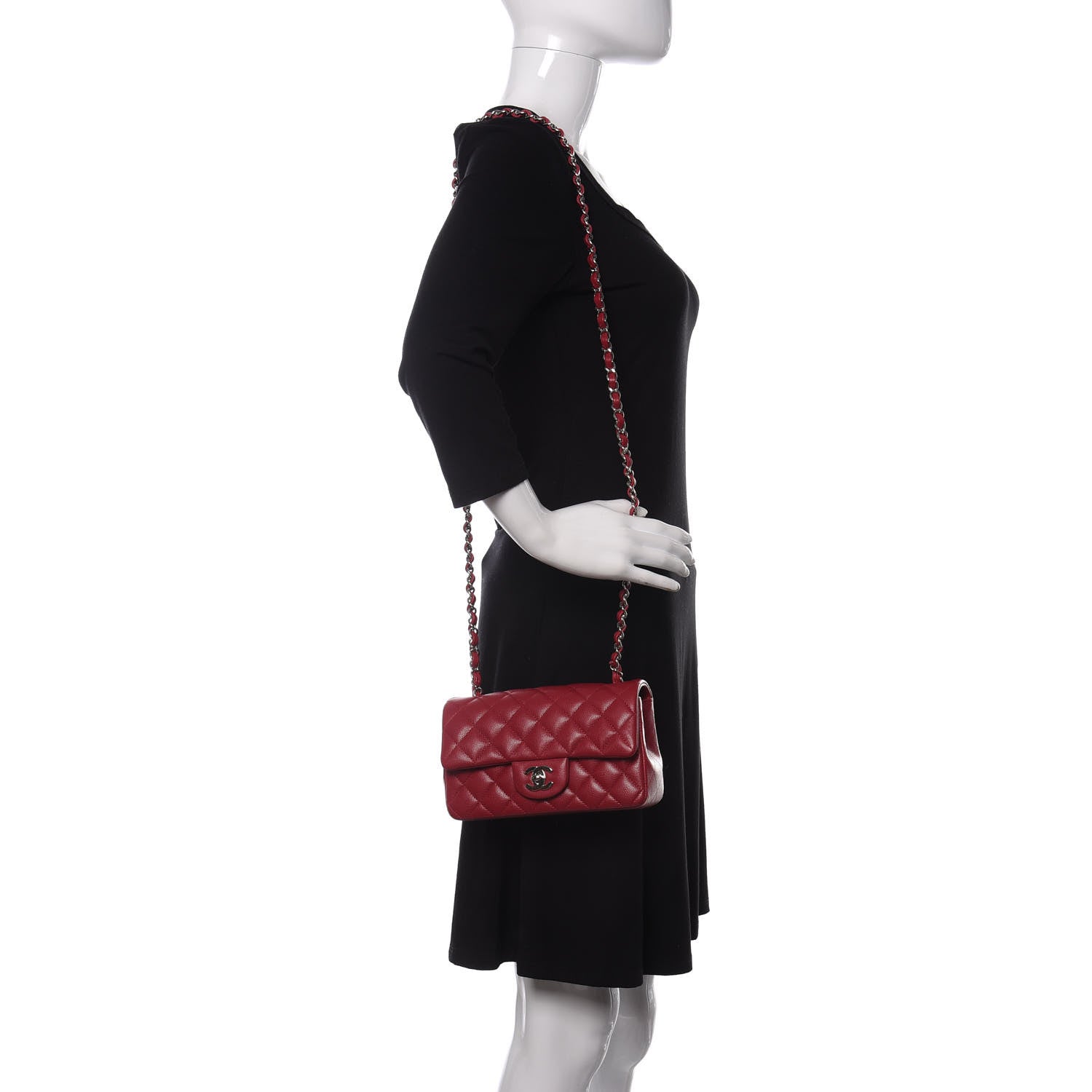 Chanel Caviar Quilted Mini Rectangular Flap Dark Pink 2 of 11