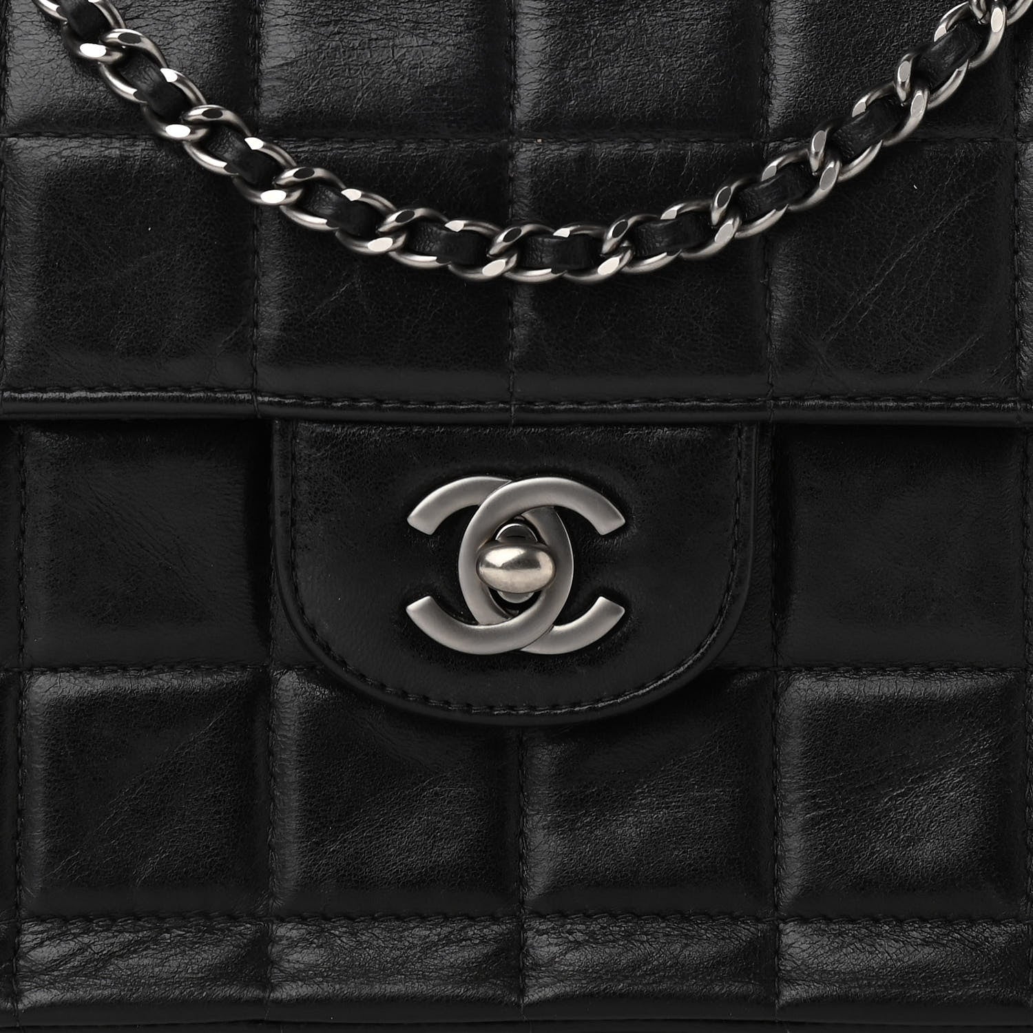 Chanel Lambskin East West Chocolate Bar Flap Black 9 of 12