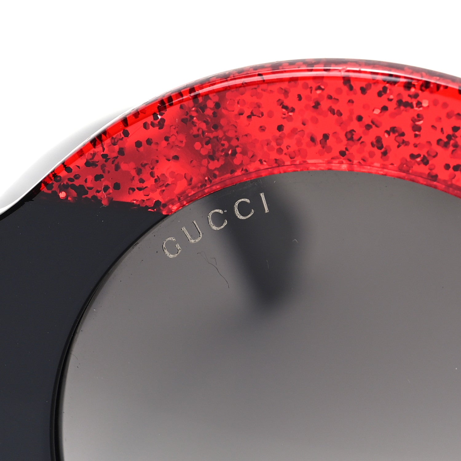 Gucci Round Frame GG0084S Sunglasses Glitter Red Green 7 of 7
