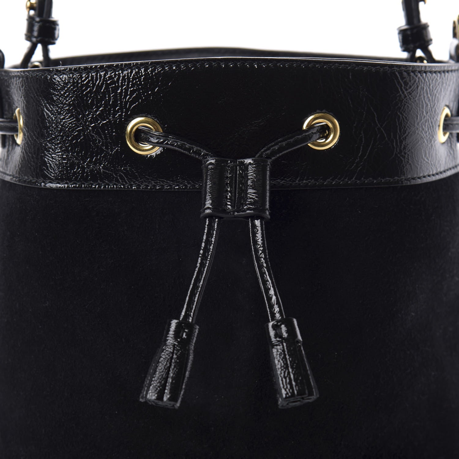 Gucci Suede Patent Web Small Ophidia Bucket Bag Black 11 of 11