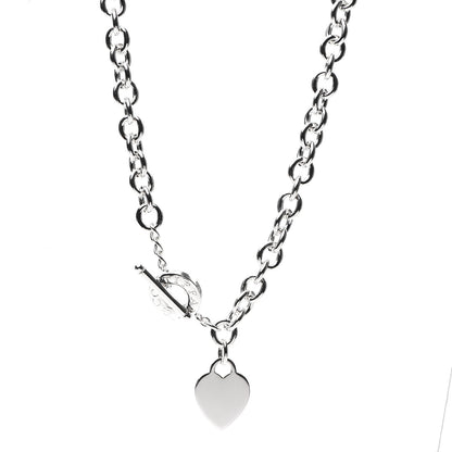 Tiffany Sterling Silver Heart Tag Toggle Necklace 1 of 4
