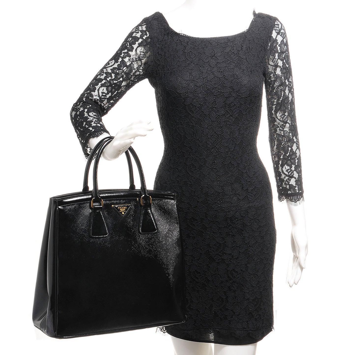 Saffiano Vernice Parabole Tote Black