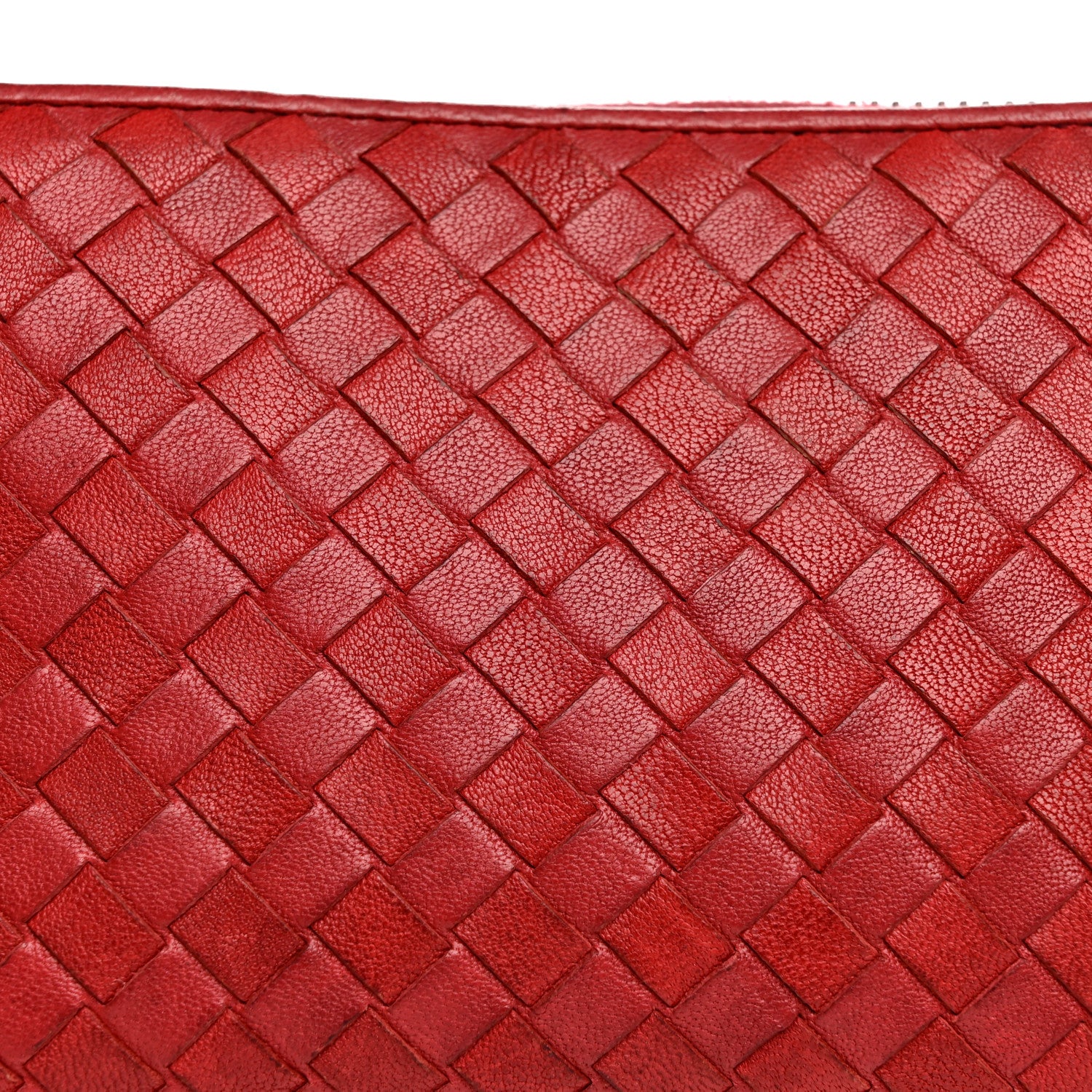 Bottega Veneta Nappa Intrecciato Zip Around Wallet Red 9 of 10