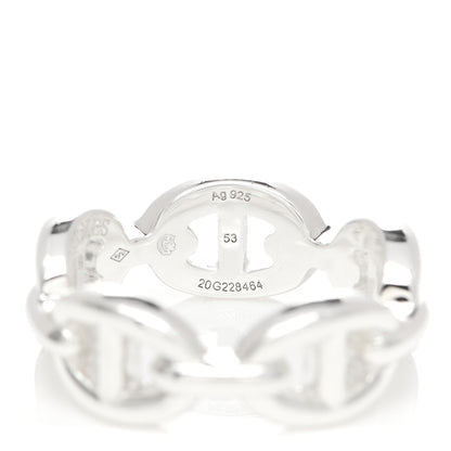 Hermes Sterling Silver PM Chaine d'Ancre Enchainee Band Ring 53 6.5 5 of 6
