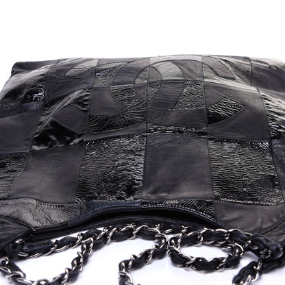 Chanel Patent Calfskin Patchwork Brooklyn Tote Black 11 of 13