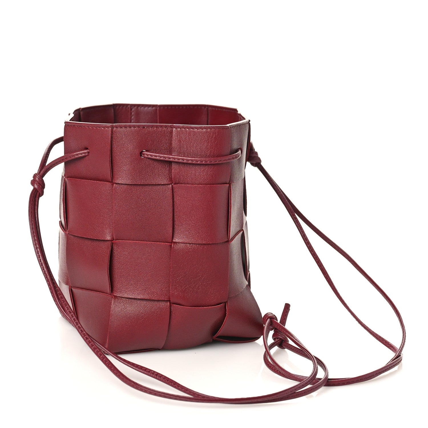 Bottega Veneta Nappa Maxi Intrecciato Small Cassette Bucket Bag Bordeaux 3 of 8