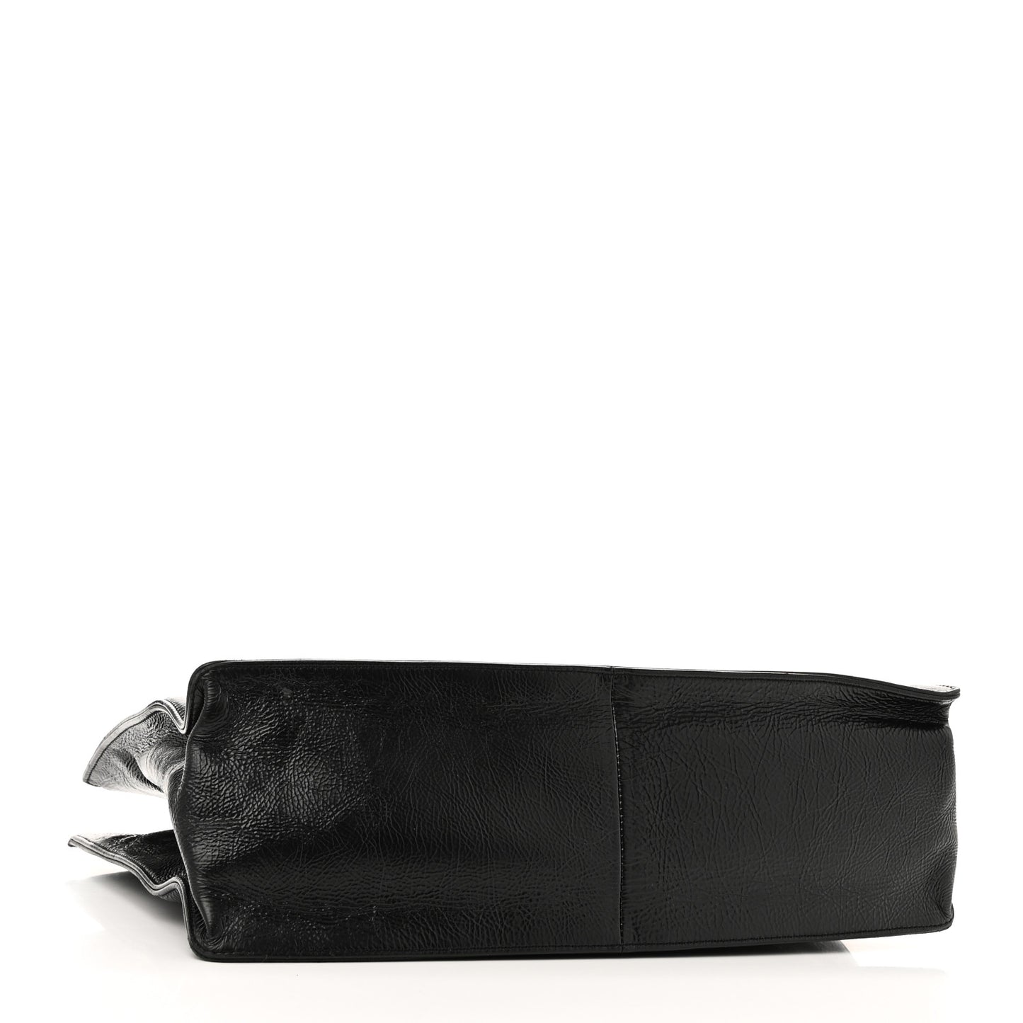 Glazed Aged Calfskin CC Tote Black