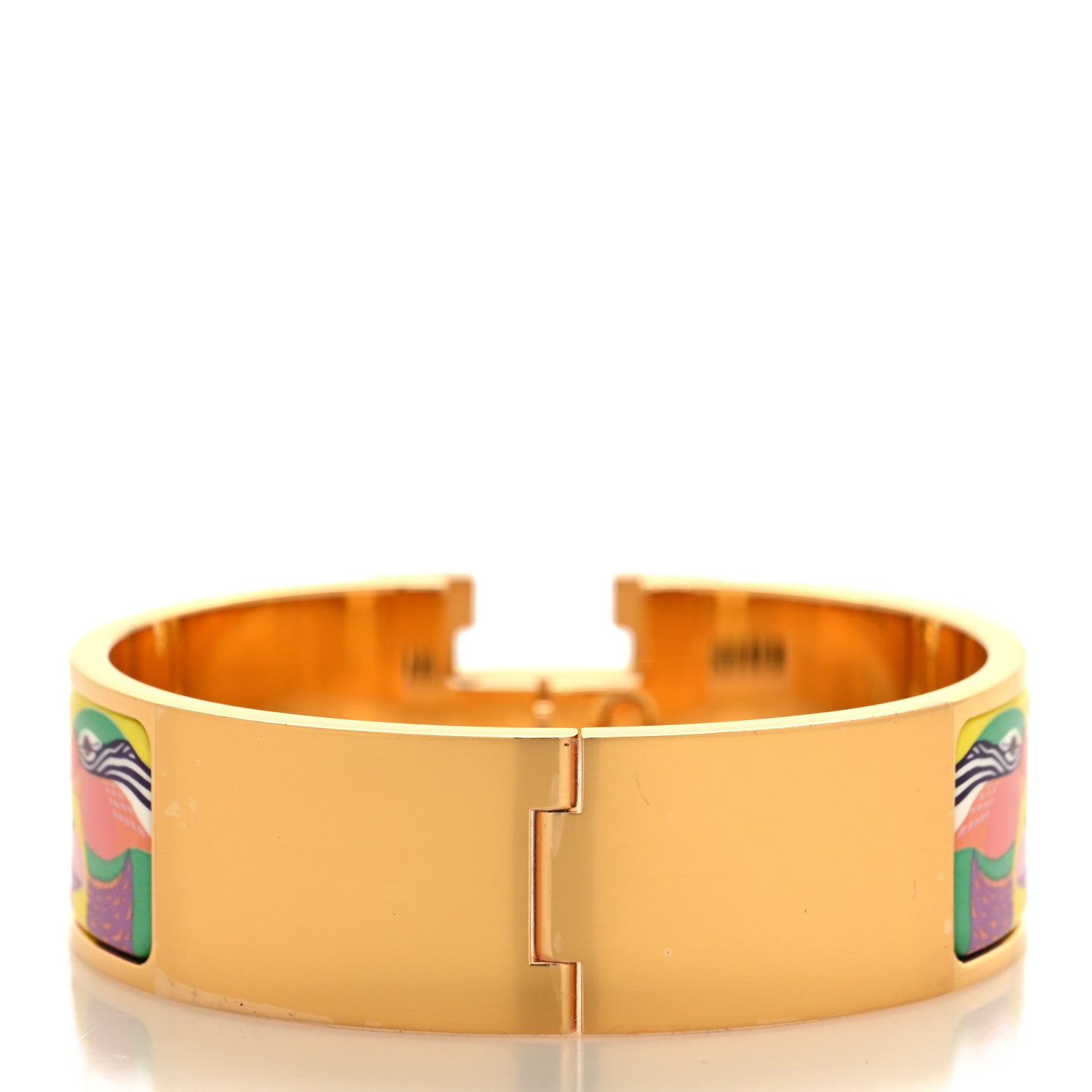 Hermes Enamel Wide Printed Ballons et Cocardes Clic Clac Bracelet GM Tropique 3 of 4
