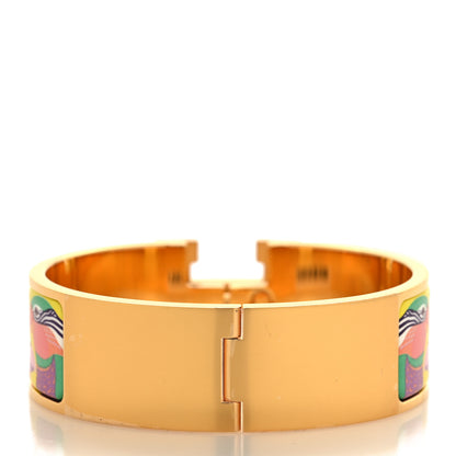 Hermes Enamel Wide Printed Ballons et Cocardes Clic Clac Bracelet GM Tropique 3 of 4
