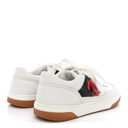 Chanel Calfskin Patent Womens CC Sneakers 38 White Black Red 5 of 9