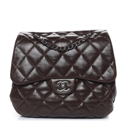 Chanel Lambskin Quilted Large 3 Flap Dark Brown 1 of 20
