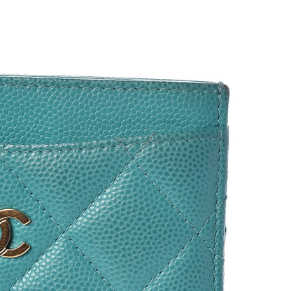 Chanel Caviar Quilted Card Holder Turquoise 12 of 12