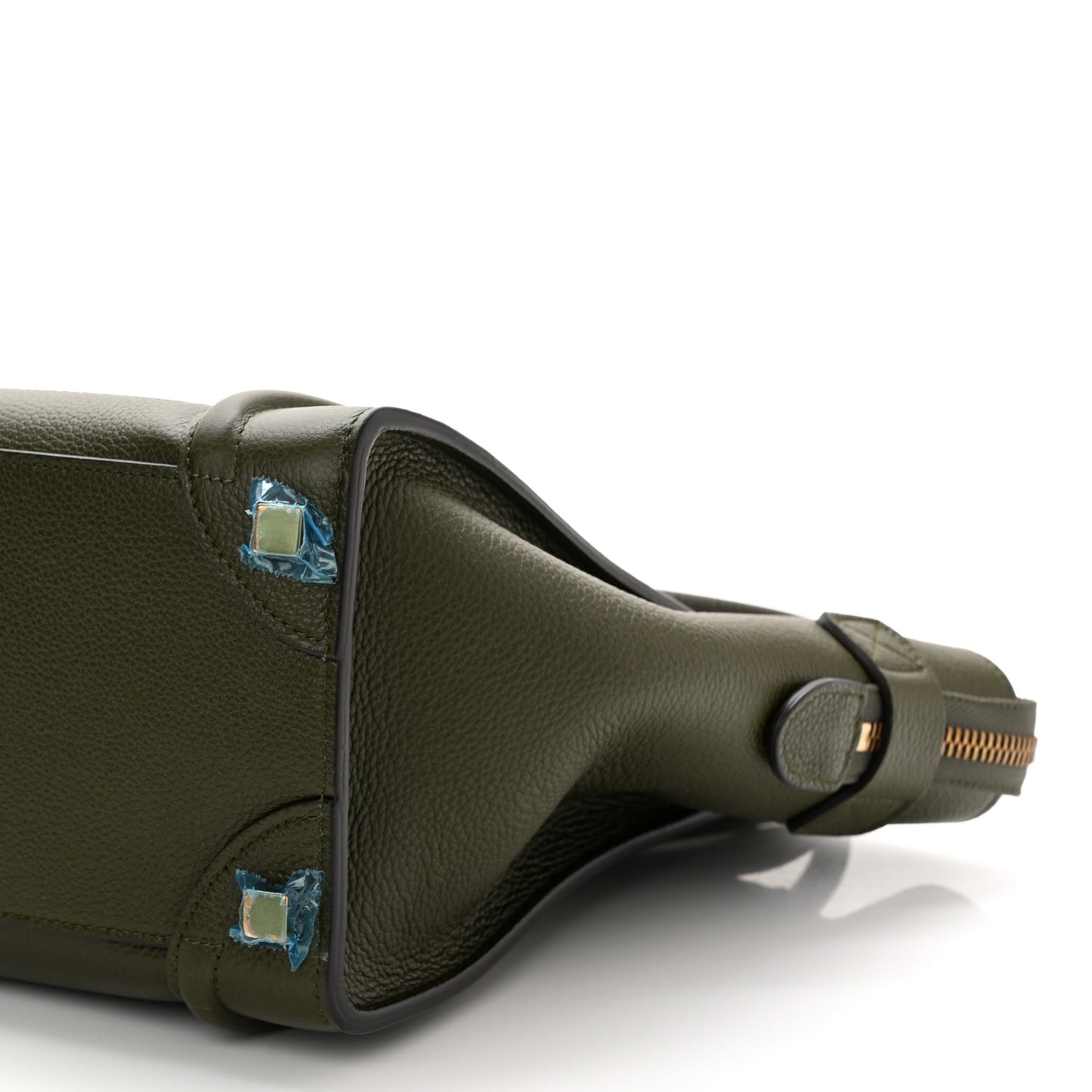 Drummed Calfskin Micro Luggage Khaki