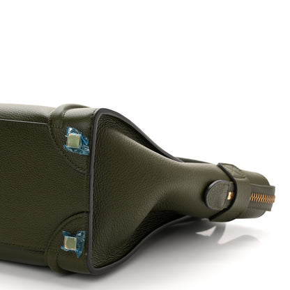 Celine Drummed Calfskin Micro Luggage Khaki 9 of 9