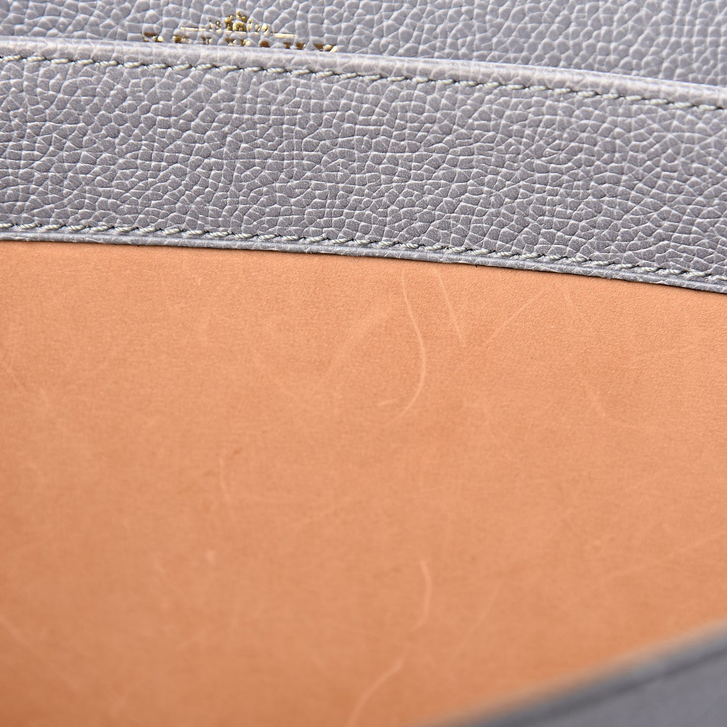 Grained Calfskin Brillant Briefcase Grey